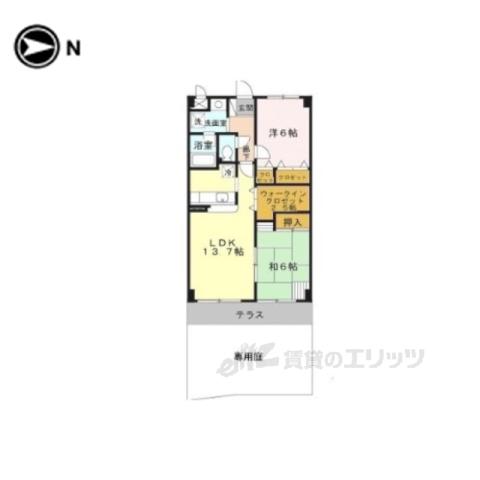 リジェール菅原(2LDK/1階)の間取り写真