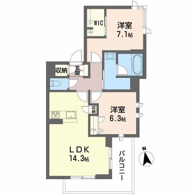 ルナファータ(2LDK/2階)の間取り写真