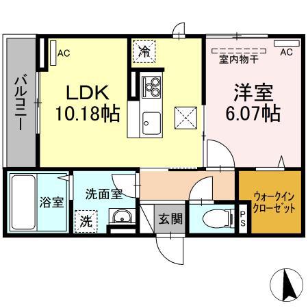 イグレック新小平 小平市小川町PJ(1LDK/1階)の間取り写真