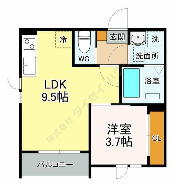 グロウランス薬師堂(1LDK/1階)の間取り写真