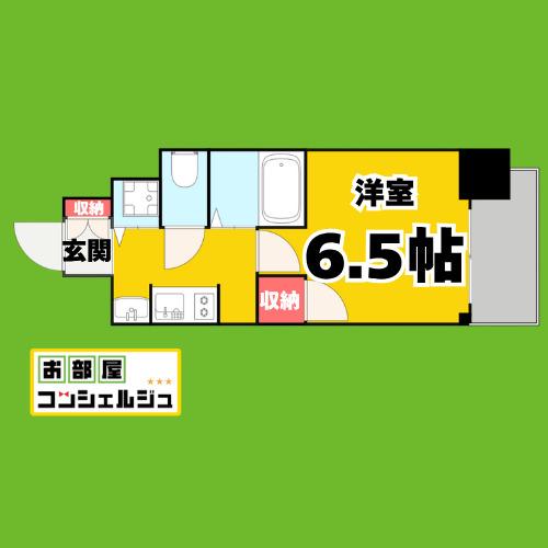 ライジングコート瑞穂通(1K/3階)の間取り写真