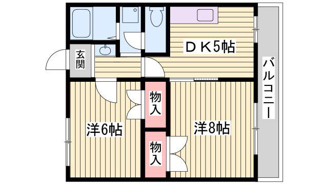 ダイコーポ西藤江(2DK/2階)の間取り写真