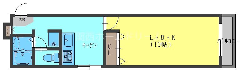 ロイヤルカーサ高瀬(1K/4階)の間取り写真