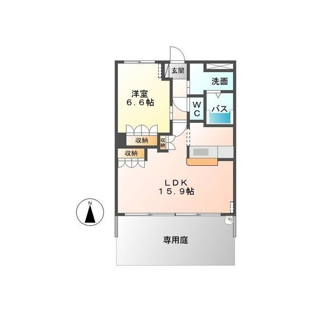プランドール(1LDK/1階)の間取り写真