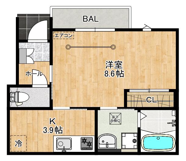 AETAS TERRACE(1K/1階)の間取り写真
