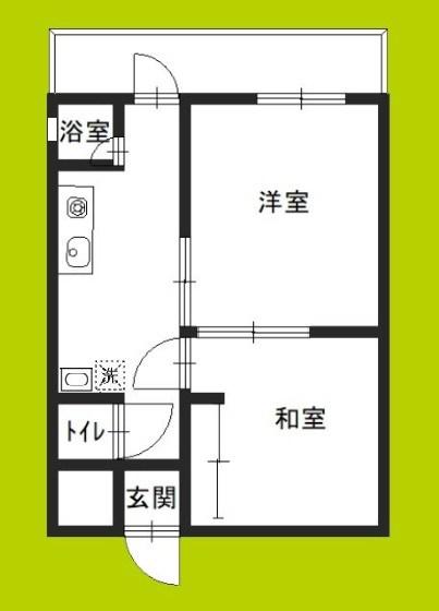 ホルムグランデ帝塚山(2DK/2階)の間取り写真