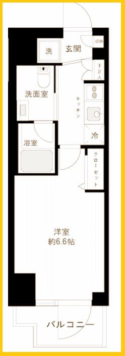 グロース横濱阪東橋(1K/9階)の間取り写真