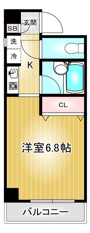 ドミール新栄(1K/3階)の間取り写真