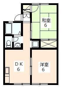 ユートピアI(2DK/1階)の間取り写真