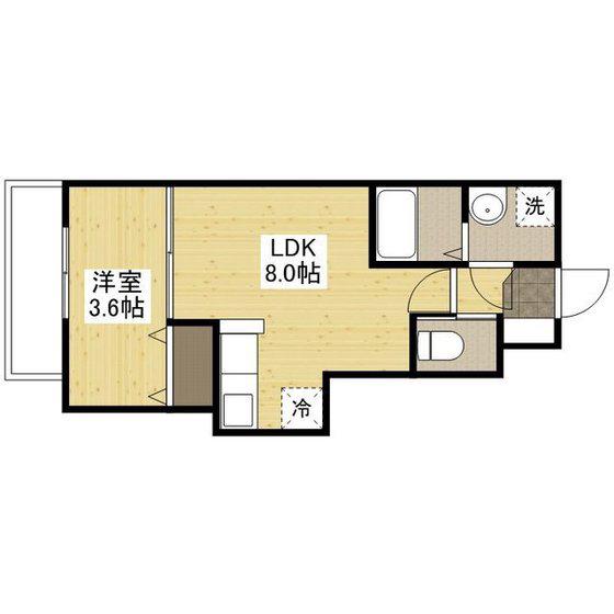 月光五日市壱番館(1LDK/2階)の間取り写真