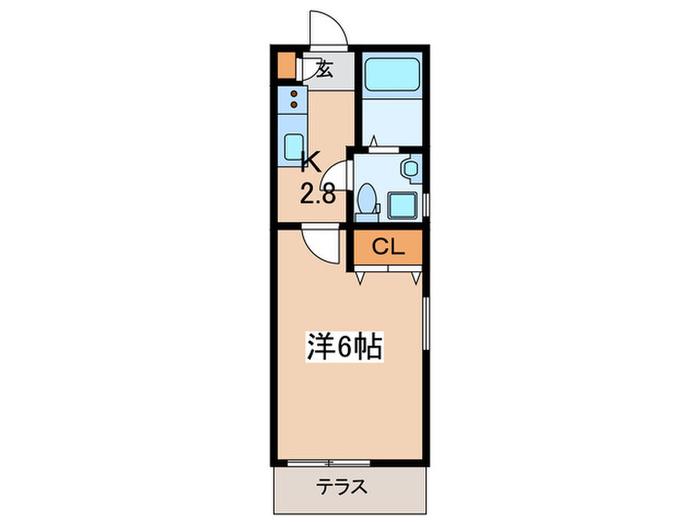 ベラビスタヒルズ中山(1K/1階)の間取り写真