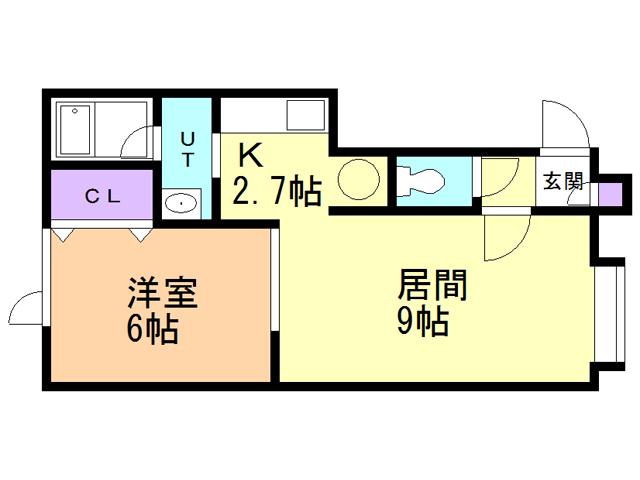 ラフィーネ中島(1LDK/2階)の間取り写真