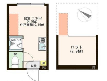 CRAISE (ワンルーム/2階)の間取り写真
