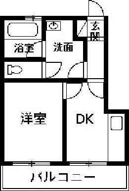 表町ビル(1DK/4階)の間取り写真