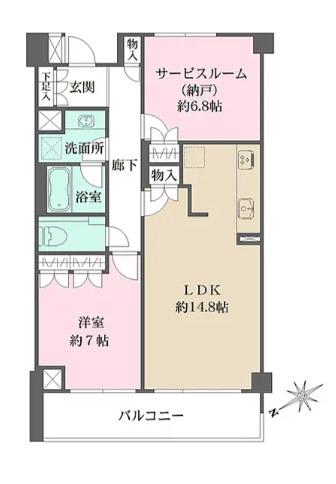 グランドメゾン中目黒ザ・クラス(1SLDK/4階)の間取り写真