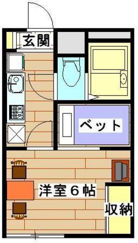 レオパレスYUZURIHA(1K/1階)の間取り写真