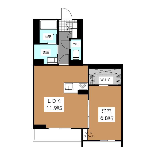 A CLOUD RESIDENCE(1LDK/2階)の間取り写真