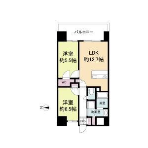 LA DOUCEUR山王(2LDK/5階)の間取り写真