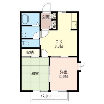 セントラルヴィレッジ(2DK/2階)の間取り写真