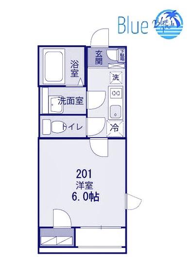 シャルム藤沢(1K/2階)の間取り写真