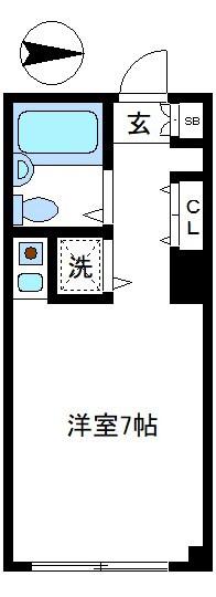 サンウッド(ワンルーム/1階)の間取り写真