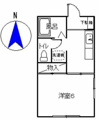 ロワール駿河台(1K/1階)の間取り写真