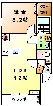 Mハイツ東町8(1LDK/3階)の間取り写真