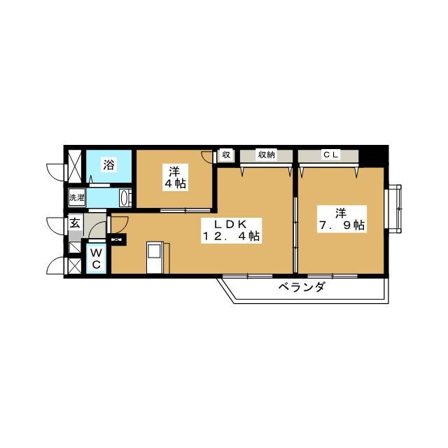 INSURANCE BLDG.VI(2LDK/2階)の間取り写真
