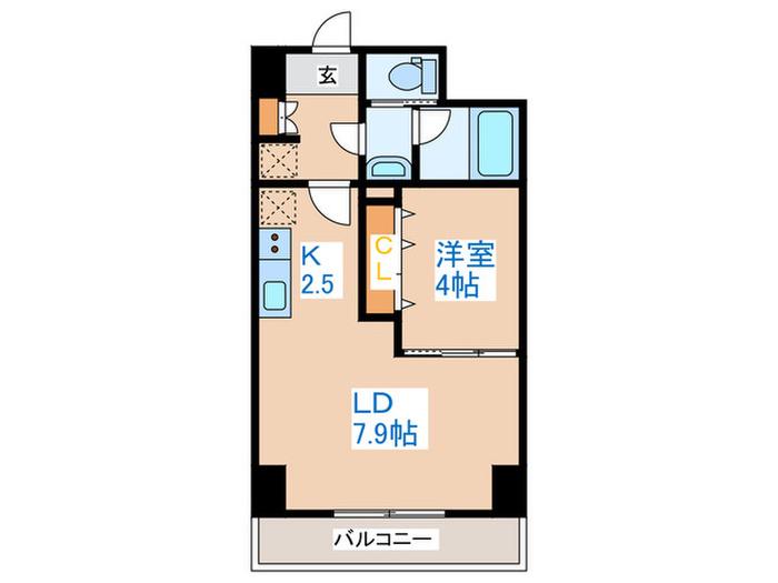 PRIME URBAN宮の沢(1LDK/8階)の間取り写真
