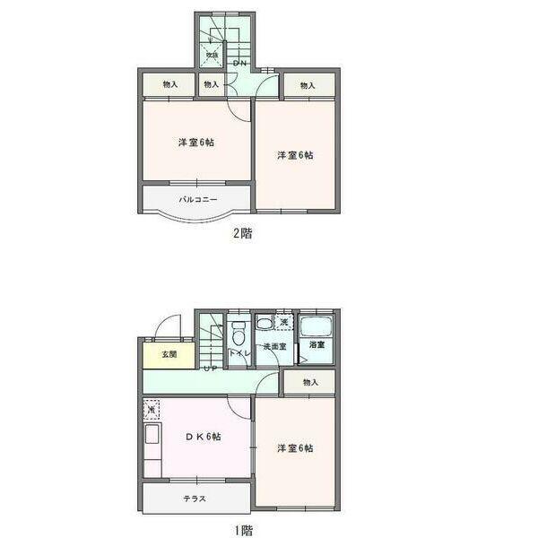 メゾネット21A(3DK/1階)の間取り写真