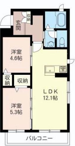 ベレオ南浦和(2LDK/2階)の間取り写真
