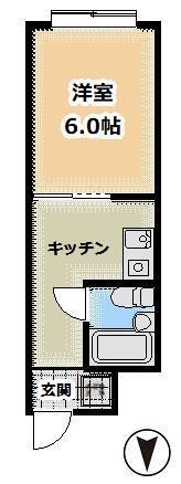 セントポールアピタ(1K/1階)の間取り写真
