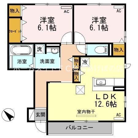ポルトフィーノ(2LDK/1階)の間取り写真