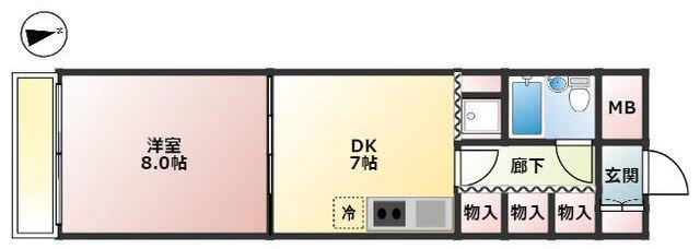 日興パレス羽田PARTII(1DK/4階)の間取り写真