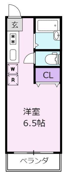 友愛ハイム(ワンルーム/2階)の間取り写真