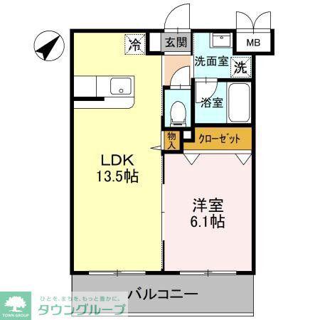 リラッサーレII(1LDK/3階)の間取り写真
