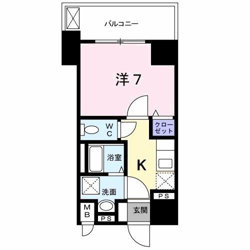 ドムス・ラグーナ(1K/9階)の間取り写真