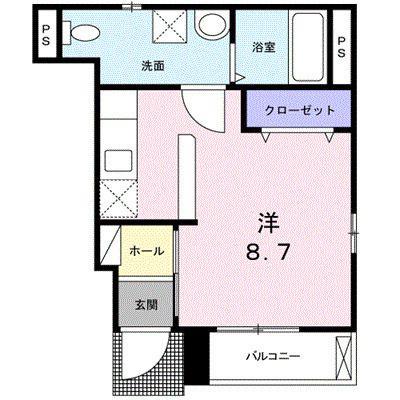 フィオーレ西大井(ワンルーム/1階)の間取り写真