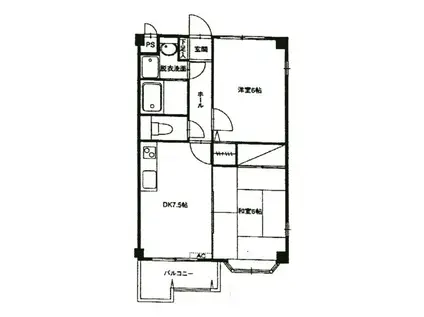 セントラル ドーミトリー/1(2DK/3階)の間取り写真