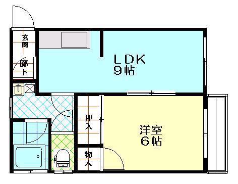 コーポ斉藤(1LDK/2階)の間取り写真