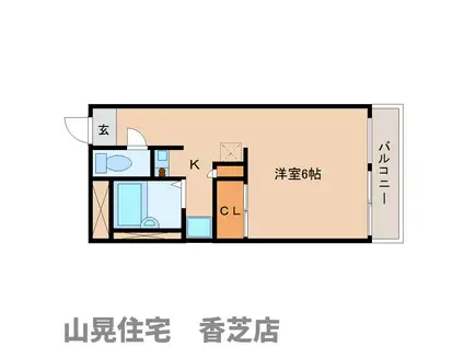 レオパレス21 緑の香芝(1K/3階)の間取り写真