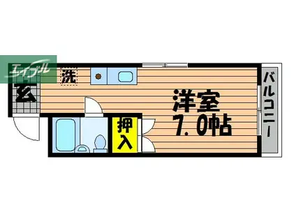 プレアール岡山医大東II(1K/3階)の間取り写真