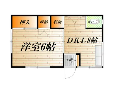 フォーアールA(1DK/2階)の間取り写真