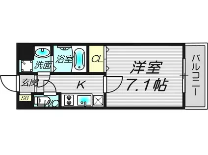 ベストレジデンス関大前III(1K/4階)の間取り写真