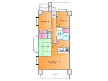 ノヴェルコート文翔館街区イーストコート(3LDK/9階)の間取り写真