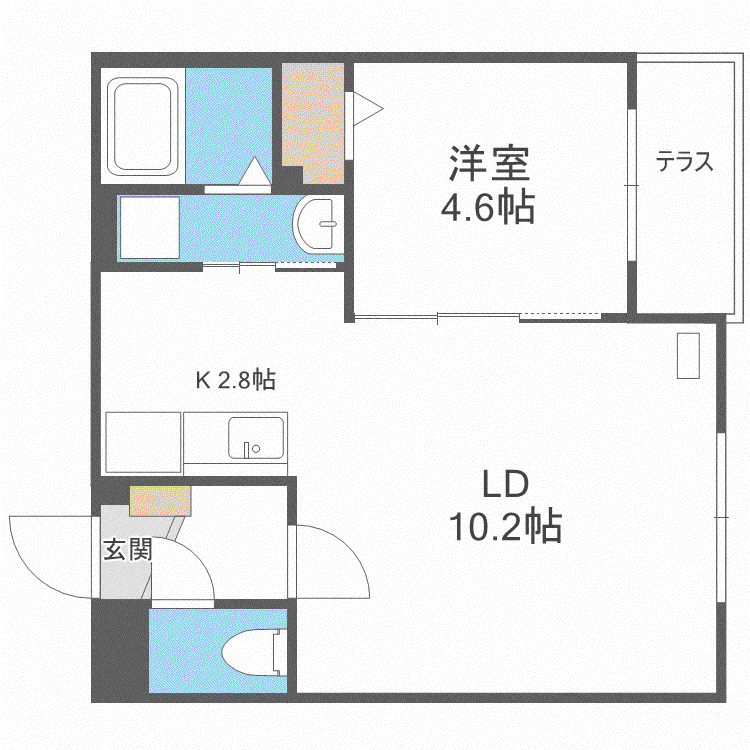 サンステージ宮の沢ST(1LDK/2階)の間取り写真
