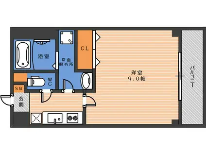 ジェンティーレ駒川(1K/1階)の間取り写真
