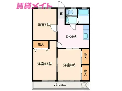 コーポ山形(3DK/1階)の間取り写真