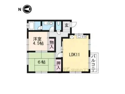ガーデンハウス南郷1(2LDK/1階)の間取り写真