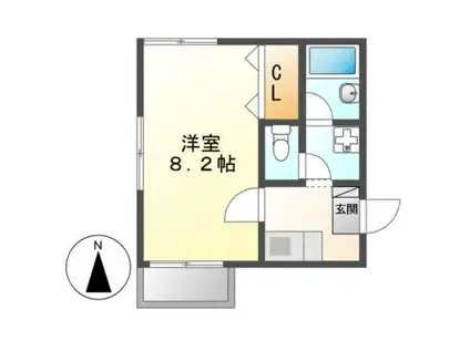 エルム池園(1K/2階)の間取り写真